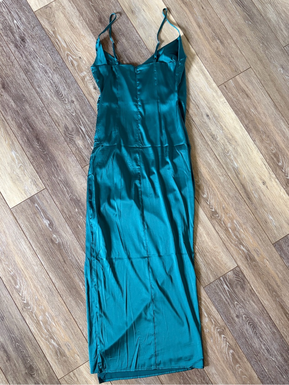 Forever 21 Teal Satin Slip Maxi Dress - Picture 5 of 12